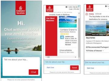 Emirates Vacations puts AI-powered chatbot directly into ads